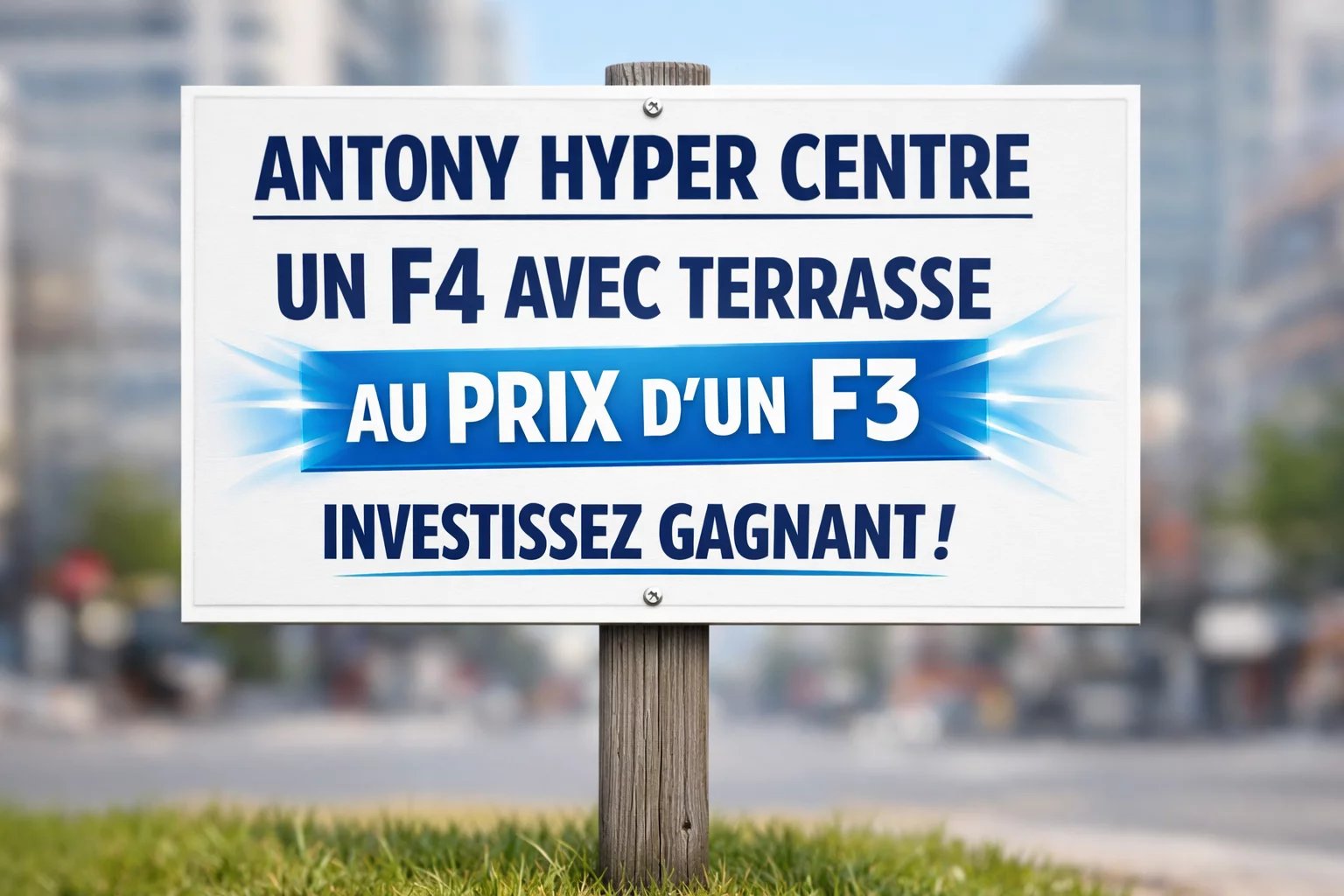 92160 ANTONY – CENTRE VILLE – 3 CHAMBRES + TERRASSE 22m2 + PARKING + CAVE