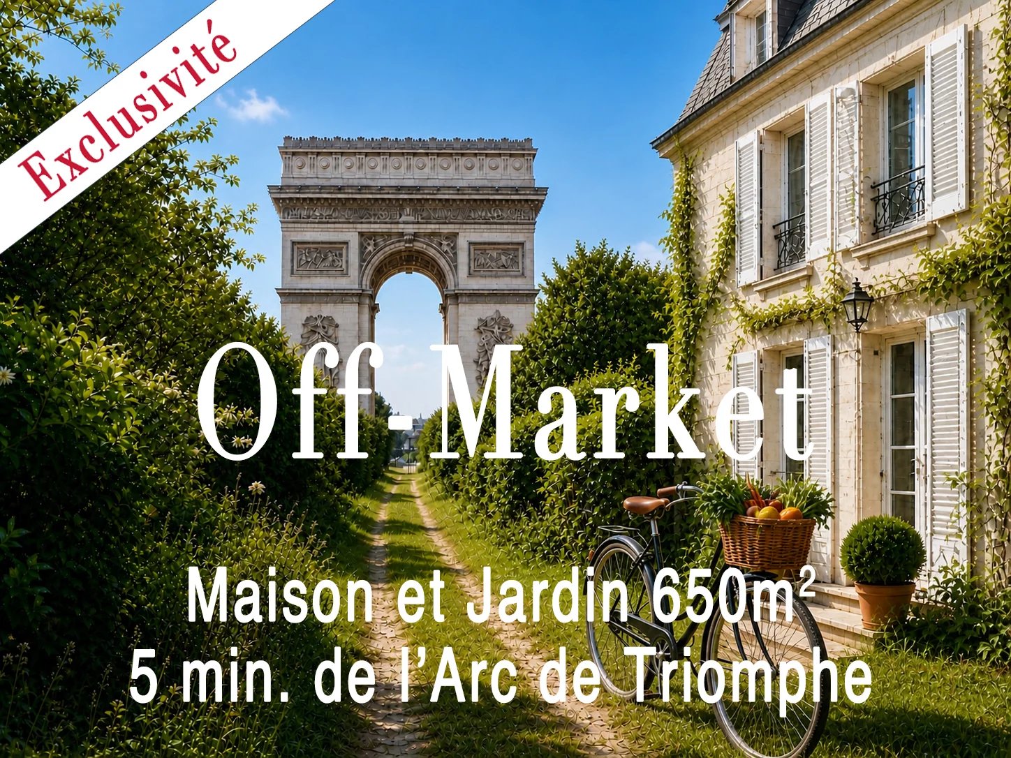 75008 – TERNES / ARC DE TRIOMPHE – MAISON + JARDIN